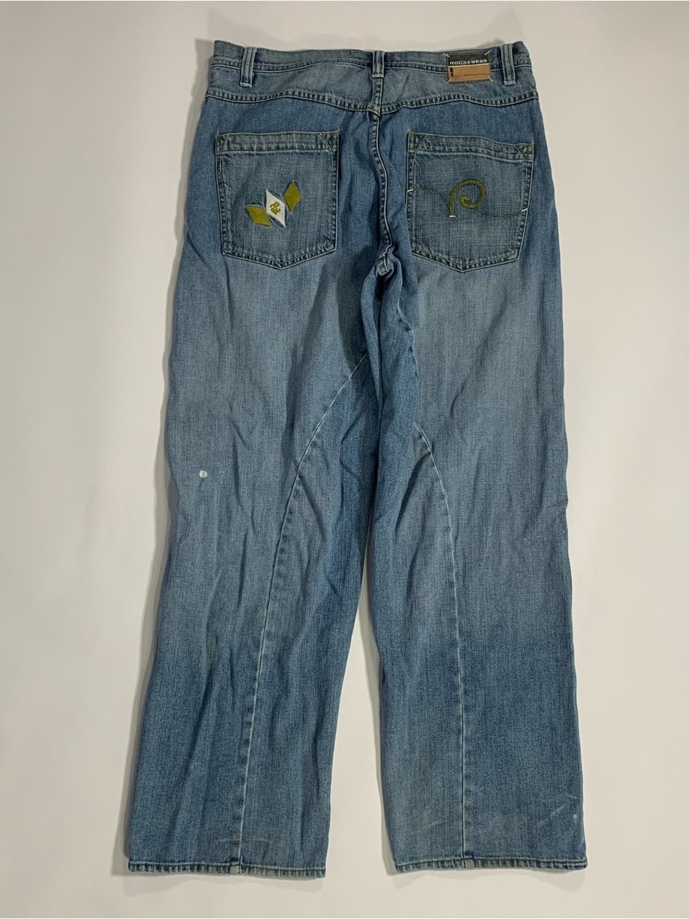 Rocawear Baggy Wide Leg Embroidered Jeans 38 Y2K